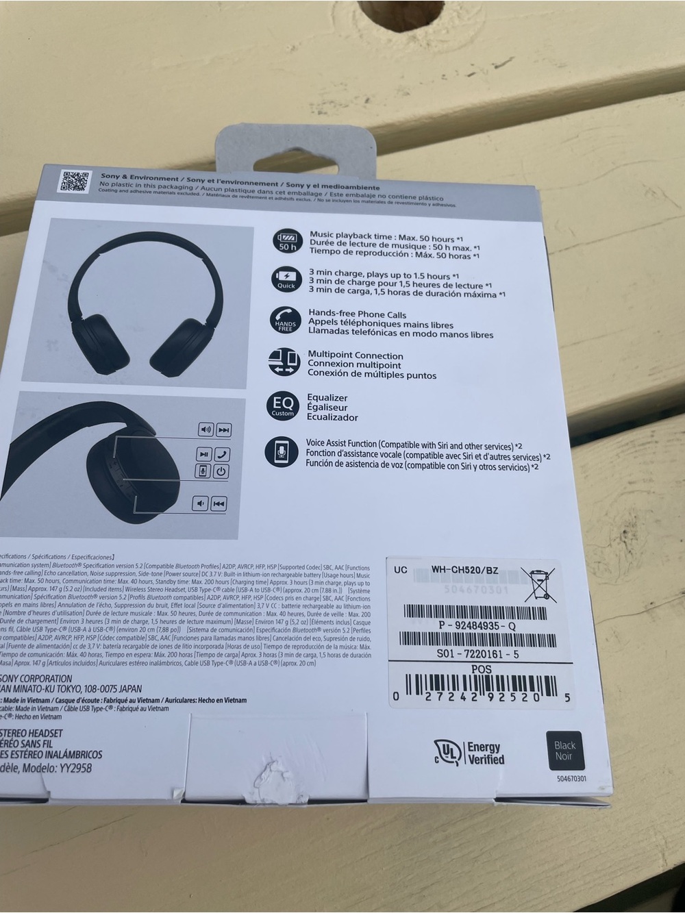 Sony Wireless On-Ear Headphones - Black